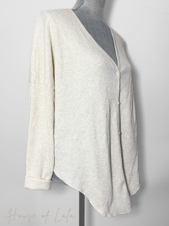 Babaton Waffle Knit Cardigan Oat Oversized Neutral Aritzia Small - Picture 4 of 9